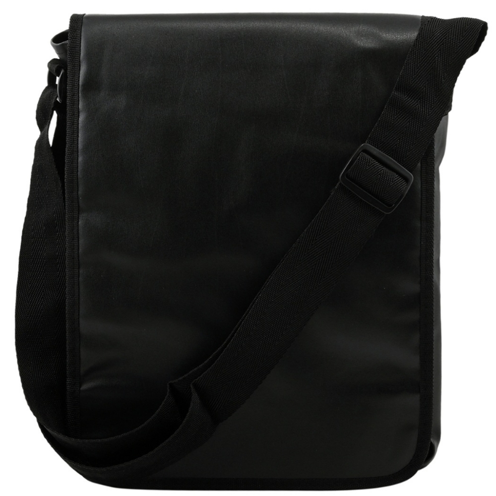 Black Polyester Messenger Bag with Tablet Viewing Window (12.9"x16.9") U…